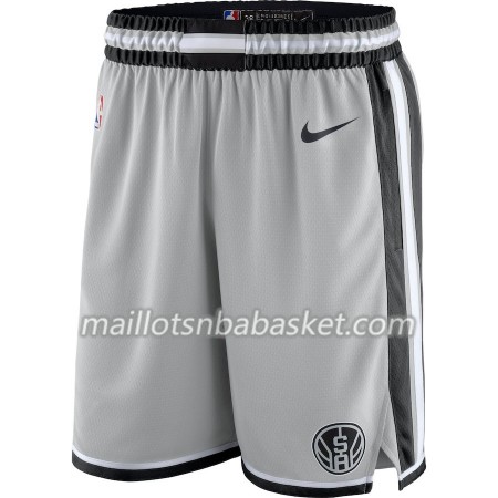 San Antonio Spurs Homme Shorts Gris 2018-19 Nike Swingman
